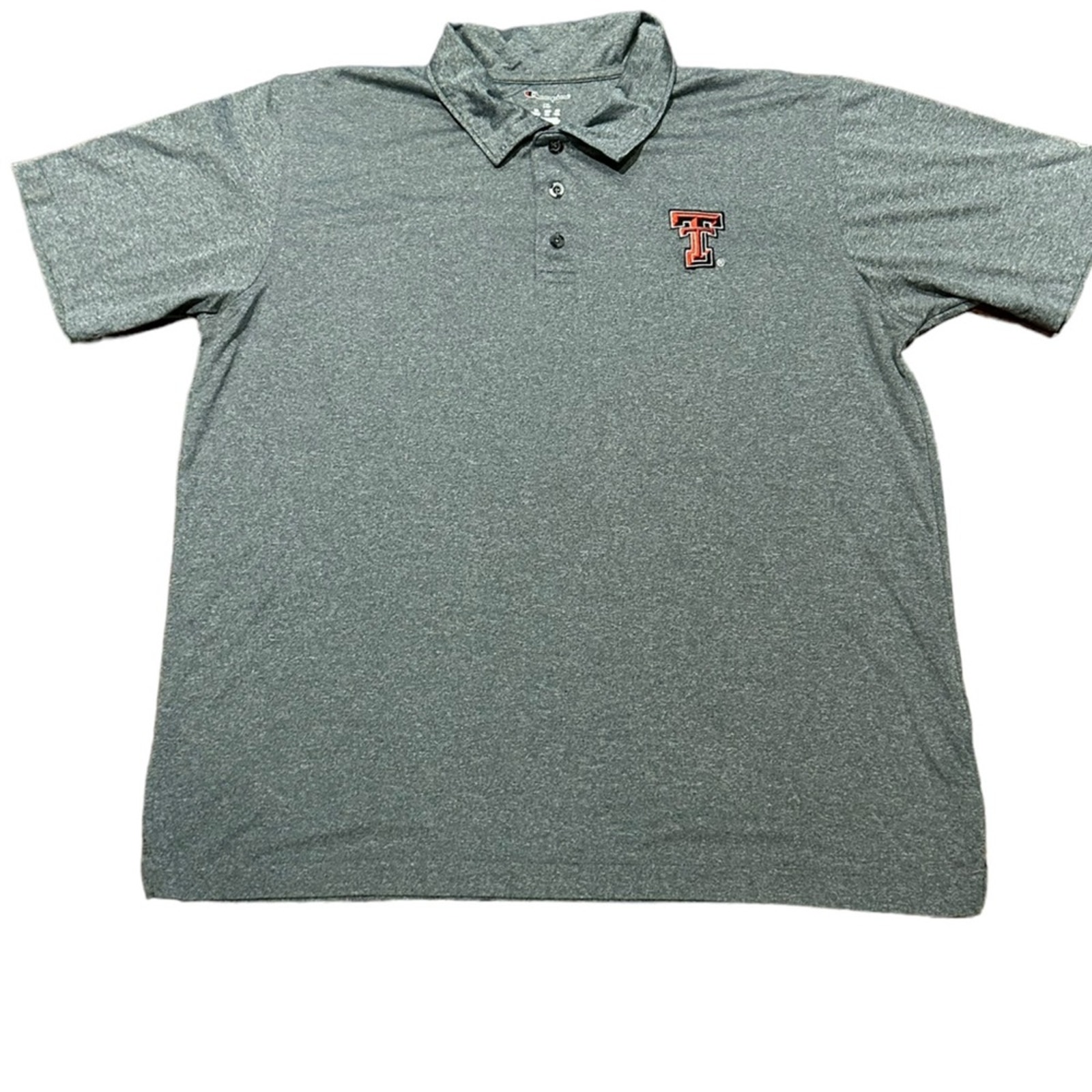 Texas Tech Men’s Xl Gray Polo Style Shirt By Champion Embroidered Logo